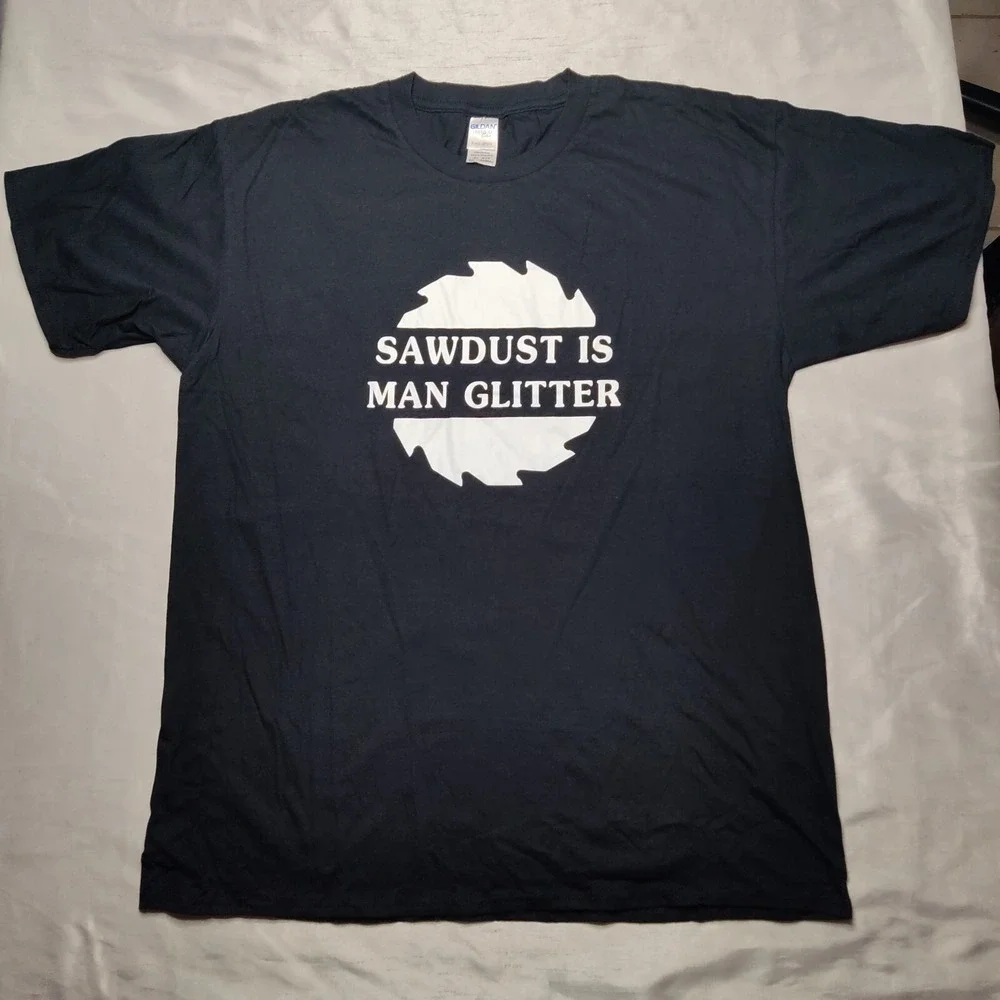 SAWDUST IS MAN GLITTER Men Size 2XL Black Ring Spun‎ Cotton S/S T-Shirt NEW